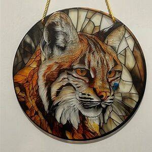 Suncatcher Acrylic Lynx Wild Cat Home Cabin Decor Wildlife Decoration New